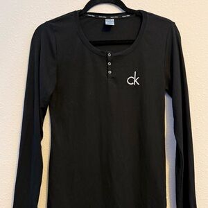 Calvin Klein Black Henley Top